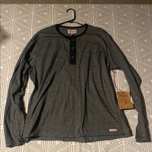 True‎ Religion Gray Long Sleeve Henley Tee